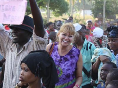 debbie in crowd